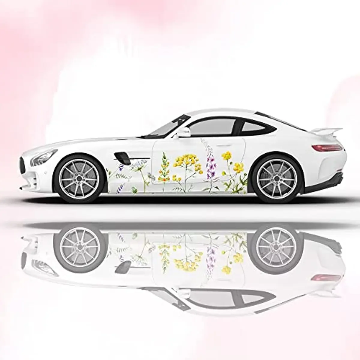 

2PCS Flower Car Decal Yellow Flower Vinyl Car Stickers Car Side Graphics Decals, Universal Size, Large Vehicle Graphics,