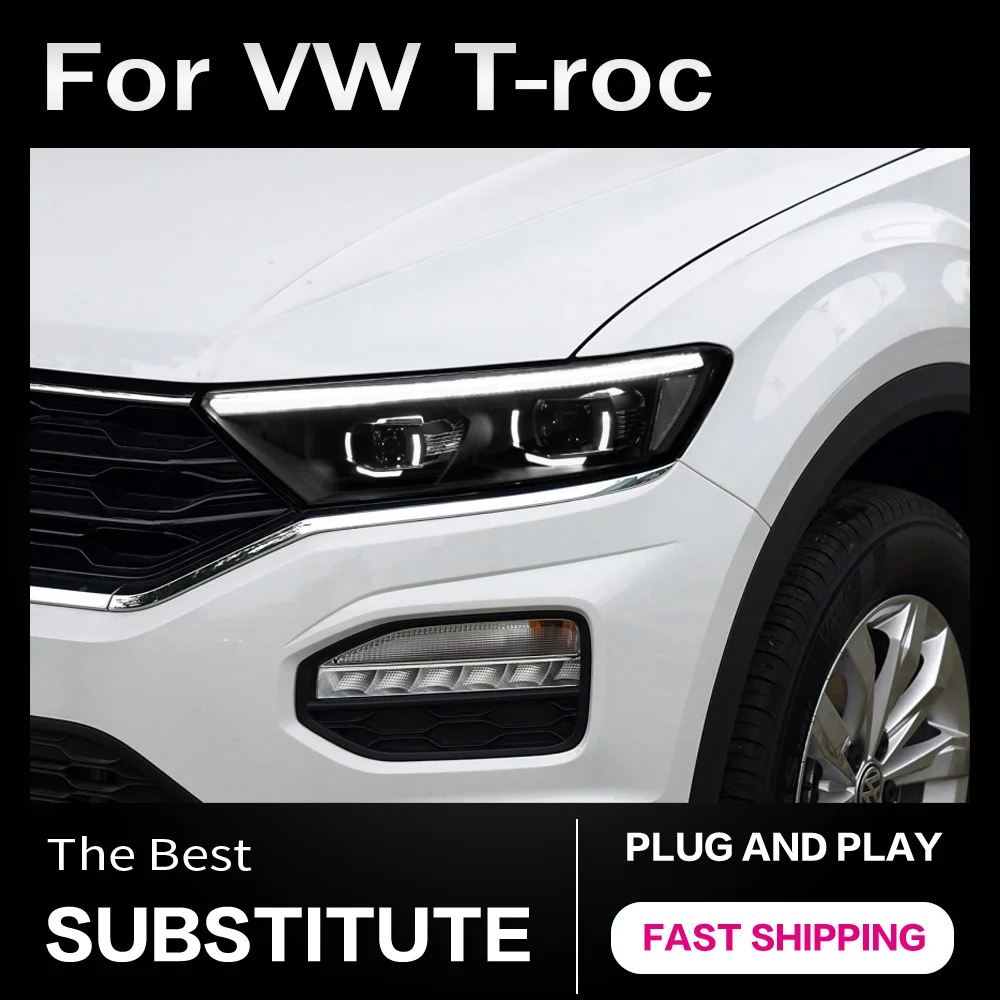 

AKD автомобильные фары для стайлинга Volkswagen T-ROC TROC 2018-2025 светодиодные фары DRL фары светодиодный проектор автомобильные аксессуары