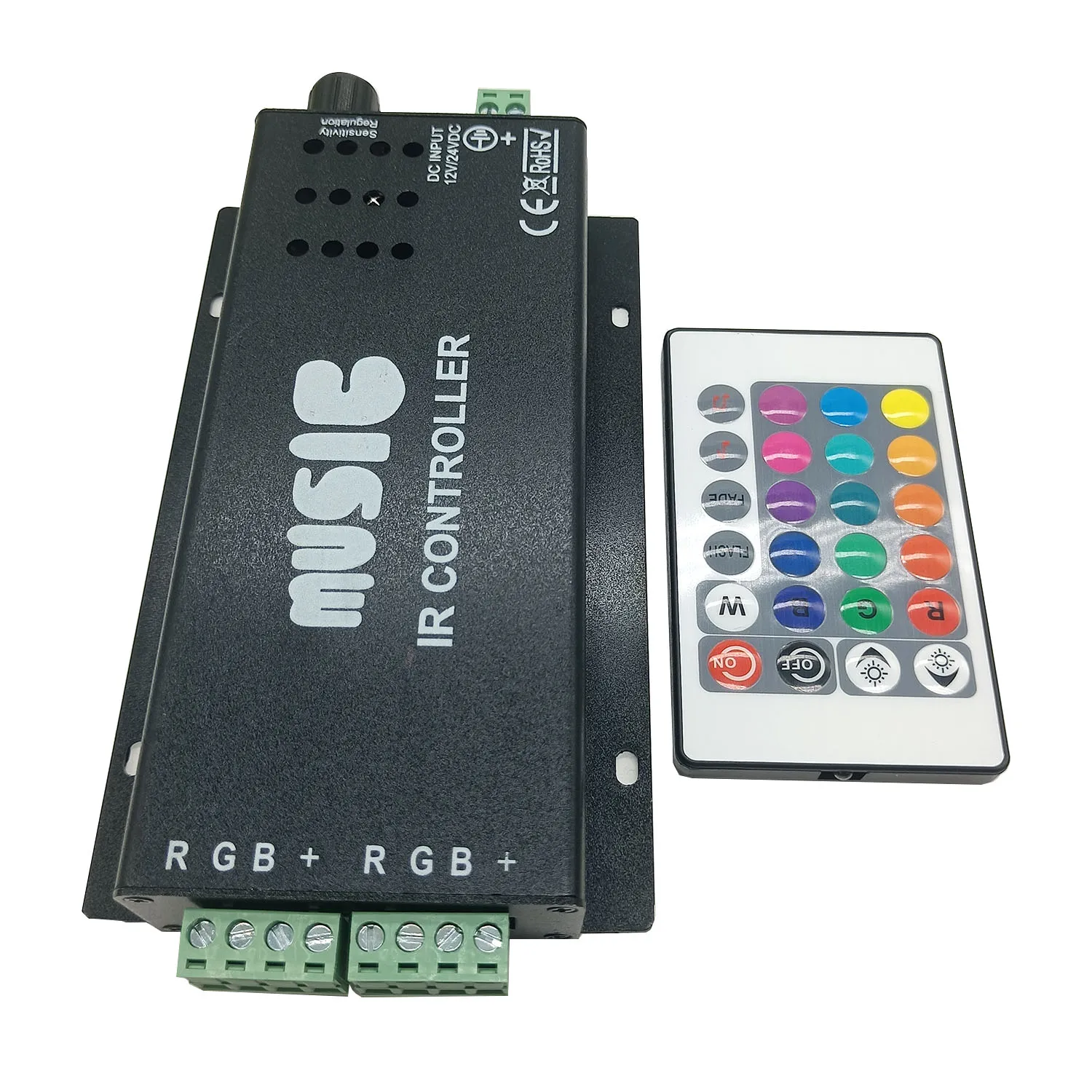 DC12-24V 24 Keys music controller IR remote RGB controller Sound Sensitive for 5050 3528 led strip light lamp