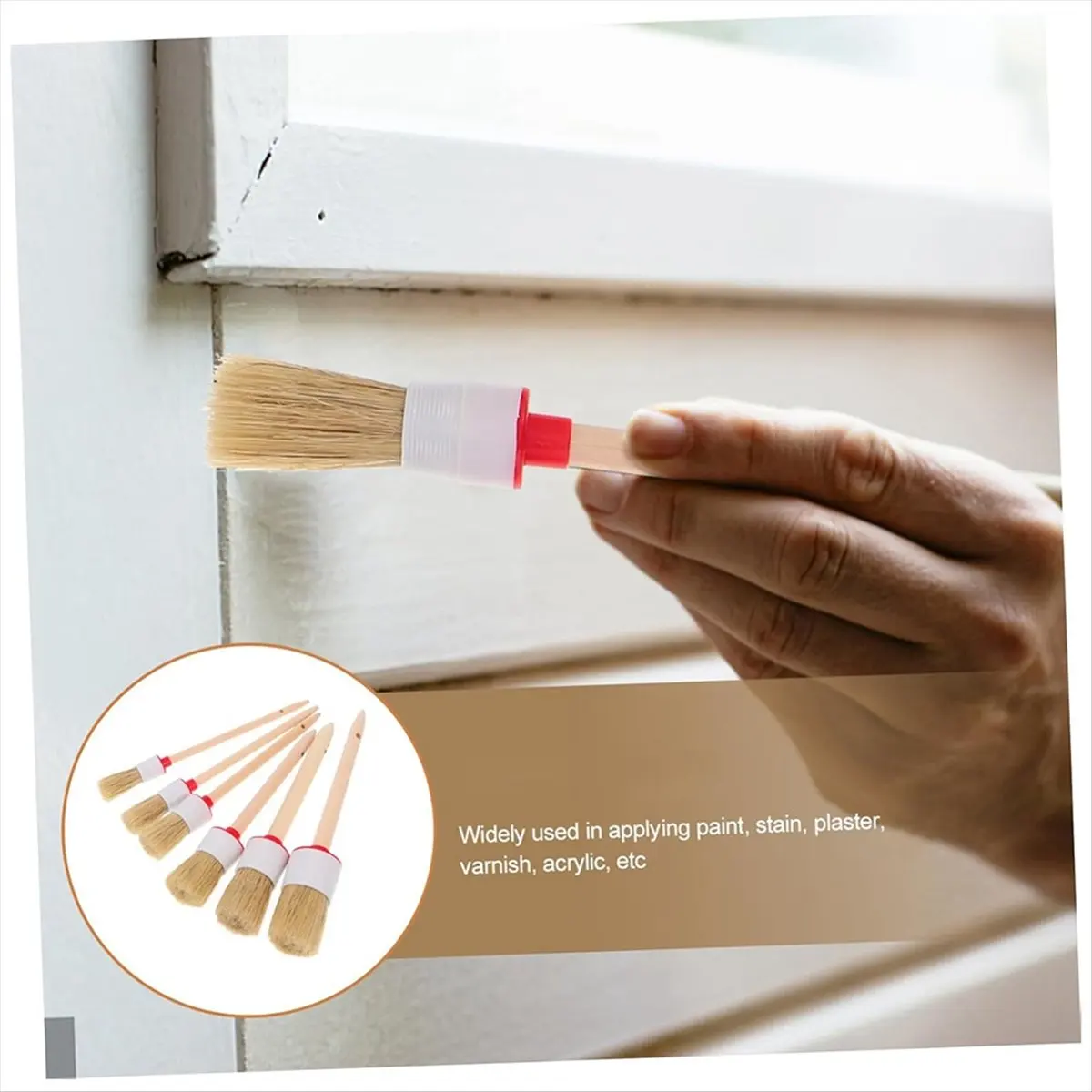 ABJS 6PCS Paint Brush Shower Cleaner Brush Electric Interior Angled Paint for Trim Bristle Brush Electric Cleaning Brush