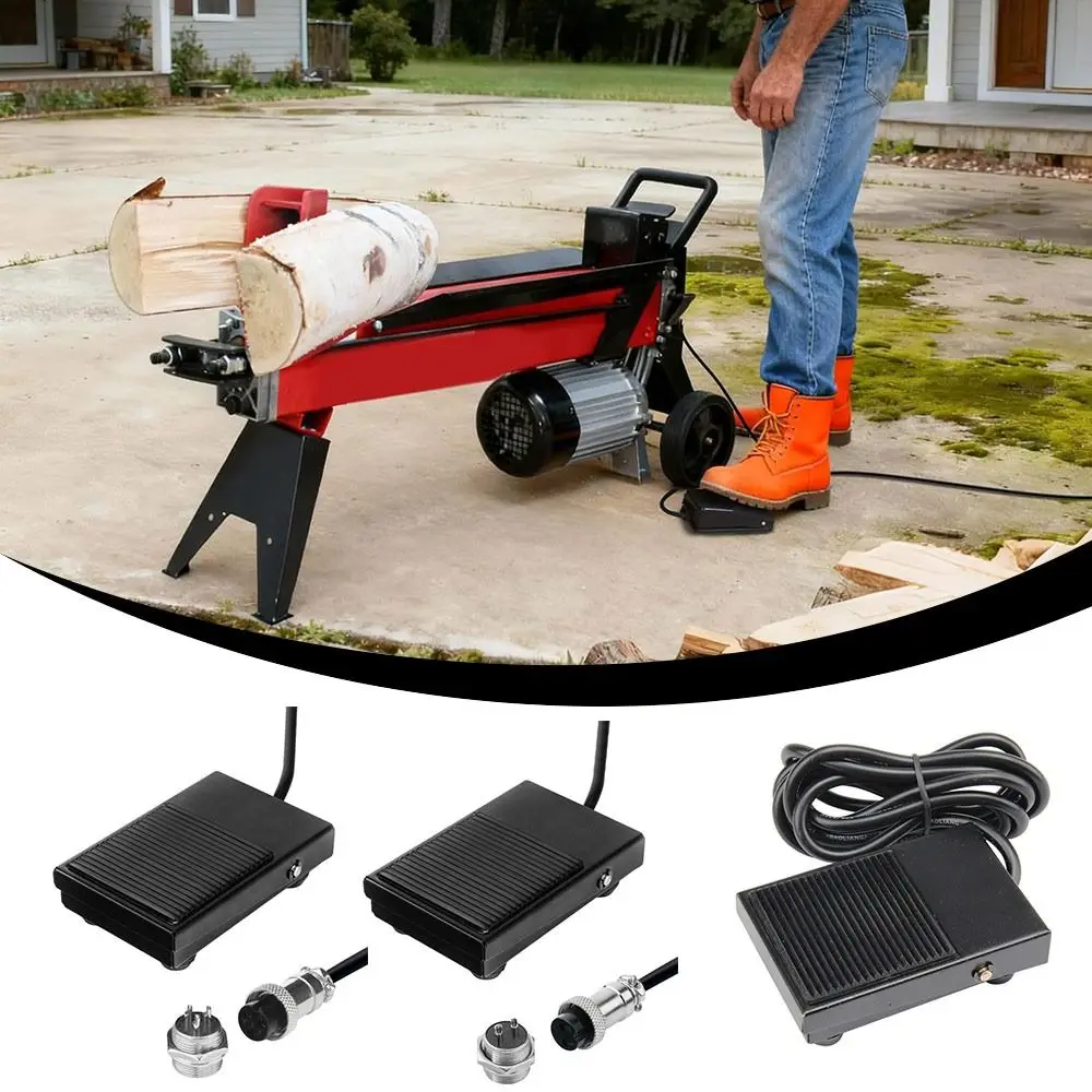 Professional Anti-Skid Foot Pedal Switch 220V 2Pin/3Pin Momentary Switch Multi-functional Plug and Play ON/OFF Industrial