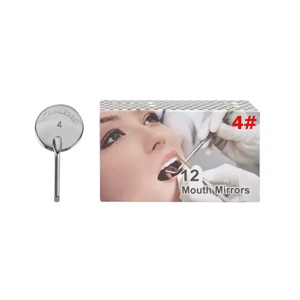 Disposable Dental Mouth Mirror Size 4 and 5 Clear Reflector with Ergonomic Handle for Oral Examination