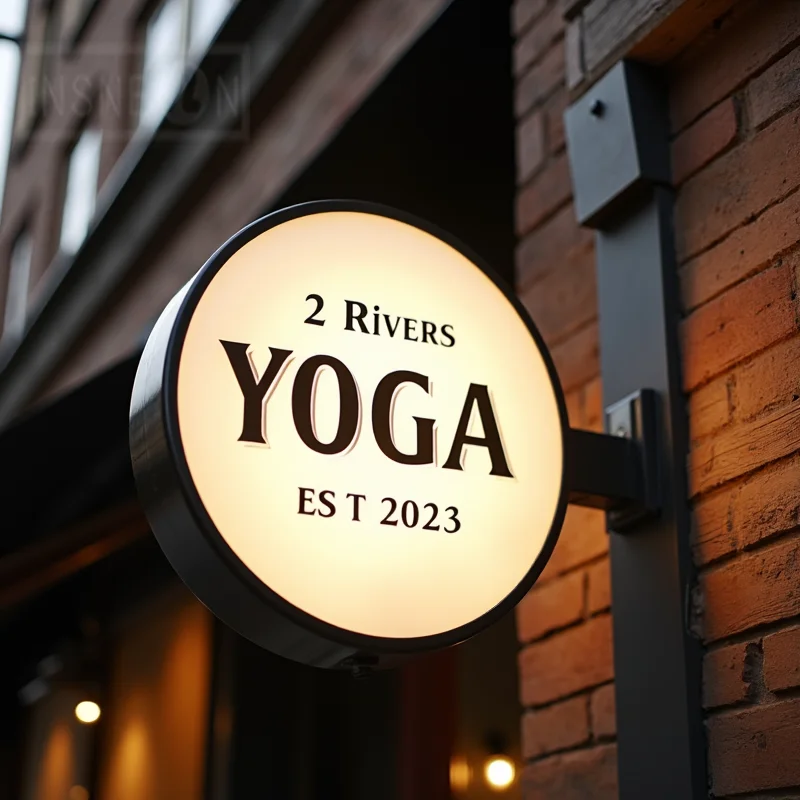 Caja de luz LED redonda personalizada para señalización iluminada profesional de doble cara acrílica impermeable empresarial