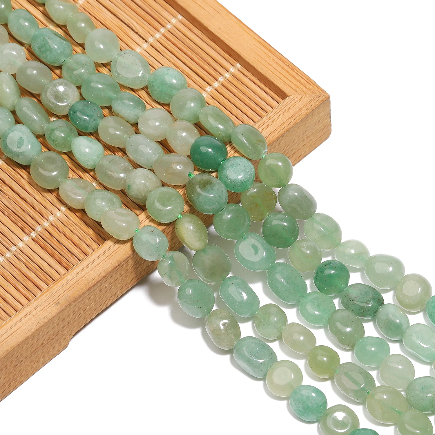 Perles Naturelles Irrégulières d'Aventurine Verte, Breloques en Pierre pour Bricolage de Bijoux, Accessoires de Bracelet, 1 Brin, 8-10mm