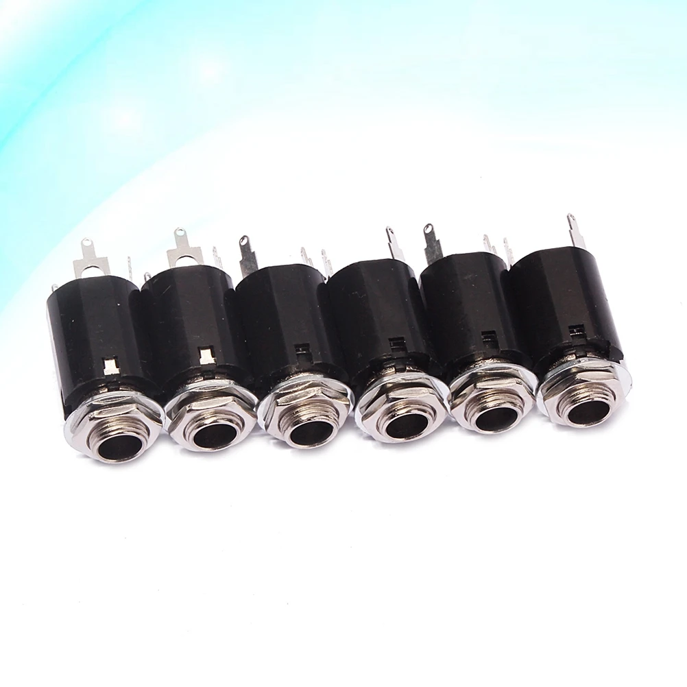 

6 pcs Guitar Jack Kit Mono Cylindrical Socket Output Endpin 1/4 Inch 6 35mm Stereo Phone Acoustic Electric Bass