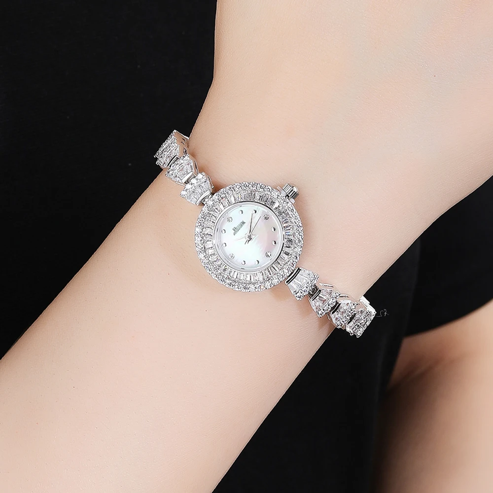 01309 Watch 19cm for Women Cubic Zircon Crystal Watch for Wedding Party Jewelry Japan Movement Waterproof Made with Wholesale