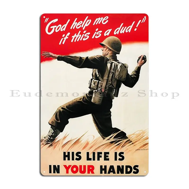 God Help Me If This Is A Dud Ww2 Propaganda Metal Sign Cinema Design Plaques Painting Bar Cave Tin Sign Poster
