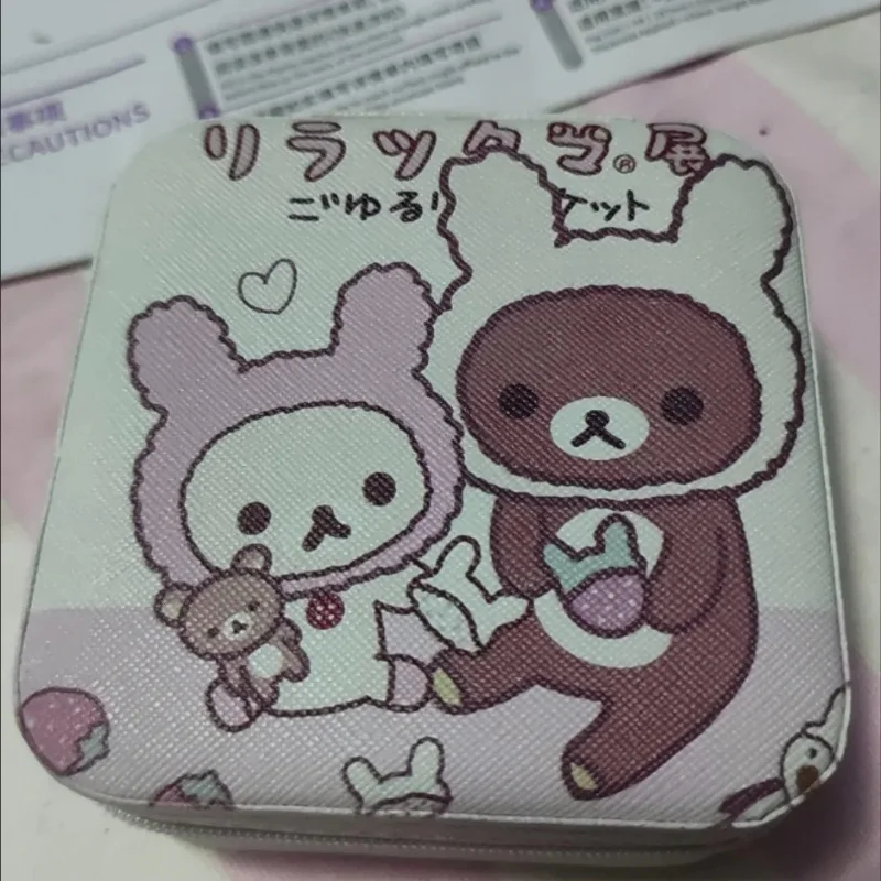 

Japanese Bear Rilakkuma Cute Jewelry Storage Box Travel Portable Necklace Ring Earring Small Items Storage Protection Box Gift