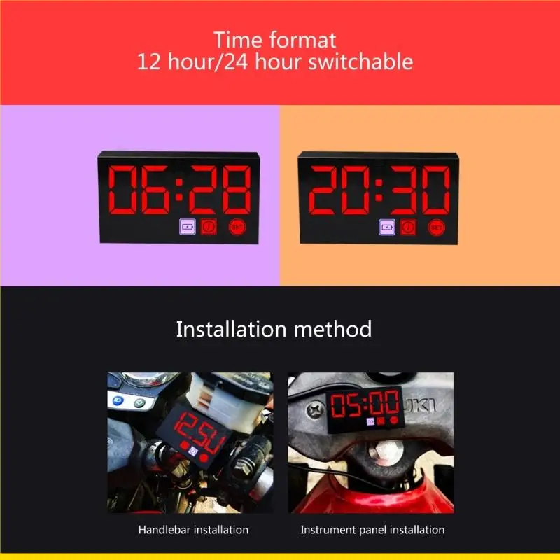 Motociclette motociclette elettroniche a LED elettronico Display digitale Voltmeter Termometer