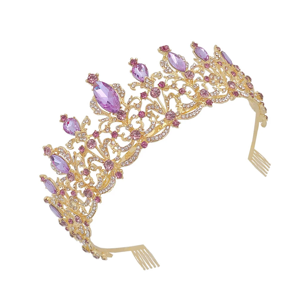 

Wedding Crown Bride Headdress Bridal Elegant Crown Party Headdress Women Hair Accessory Durable Stylish Hair Adornment Simple