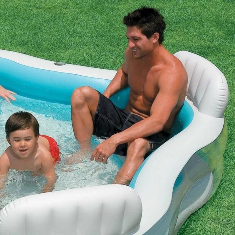 Inflatable Swimming Pool backrest with seat family swimming pool inflatable pool square Summer baby swimming pool