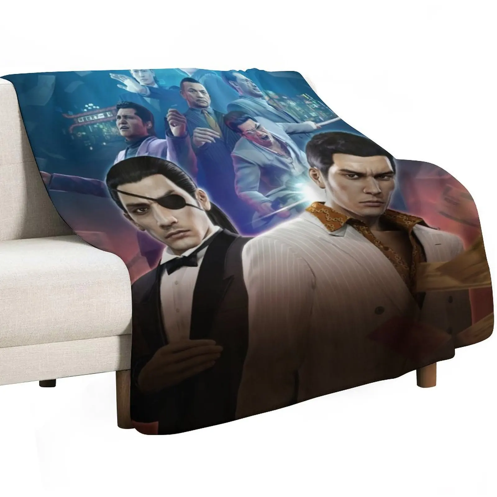 Yakuza 0 Poster Throw Blanket Cozy Sofa Blanket for TV Watching Napping
