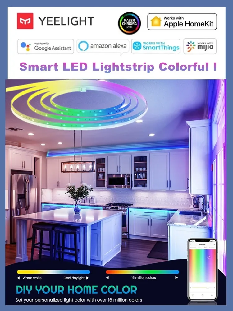 Globale Version Yeelight LED Smart Strip Licht 1S 2m lange WiFi RGB Farbe LED Streifen für Homekit Google Mijia Alexa SmartThings