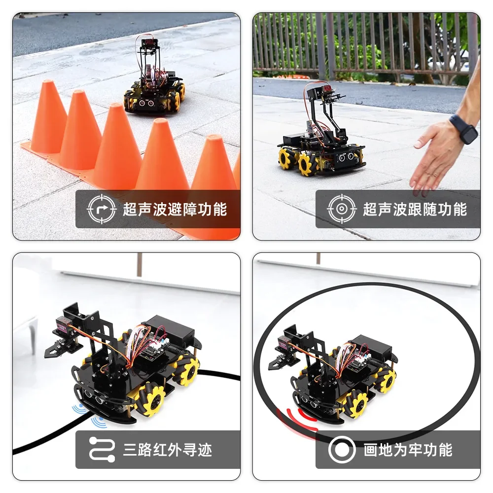 Picture 3: Compatible with Arduino Remote Control Ultrasonic Obstacle Avoidance Tracking Manipulator Robot Cart Kit