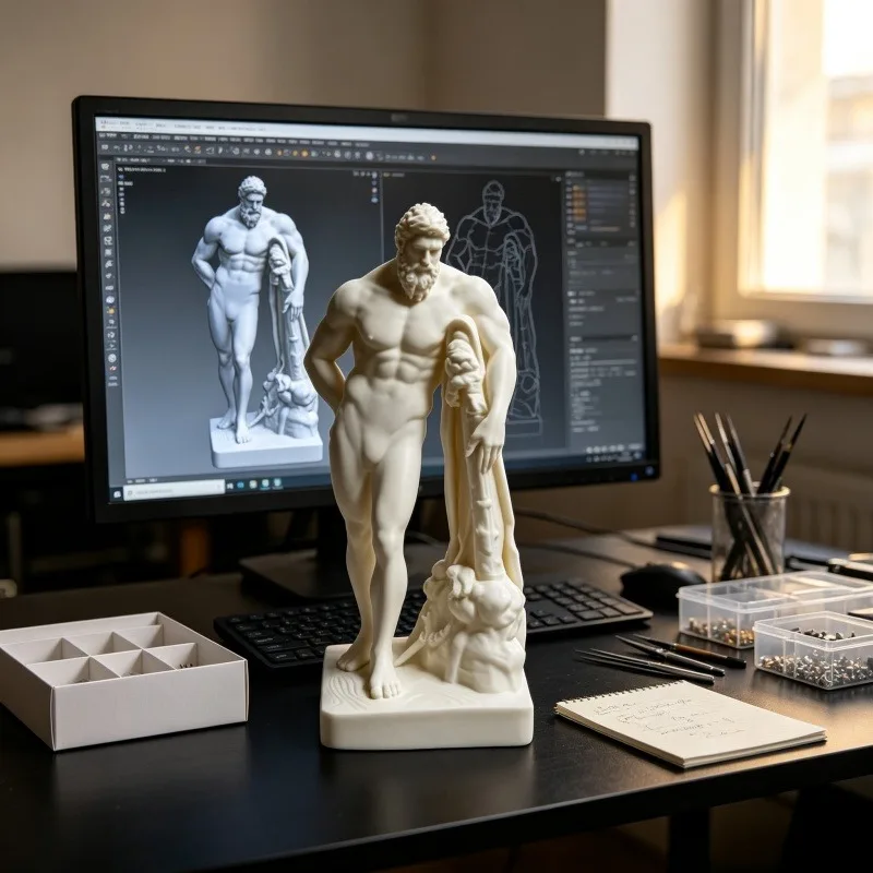 New Farnese Hercules Figure Statue 3D Print Blank Sculpture Greek Mythology Art Ornament Desktop Decor