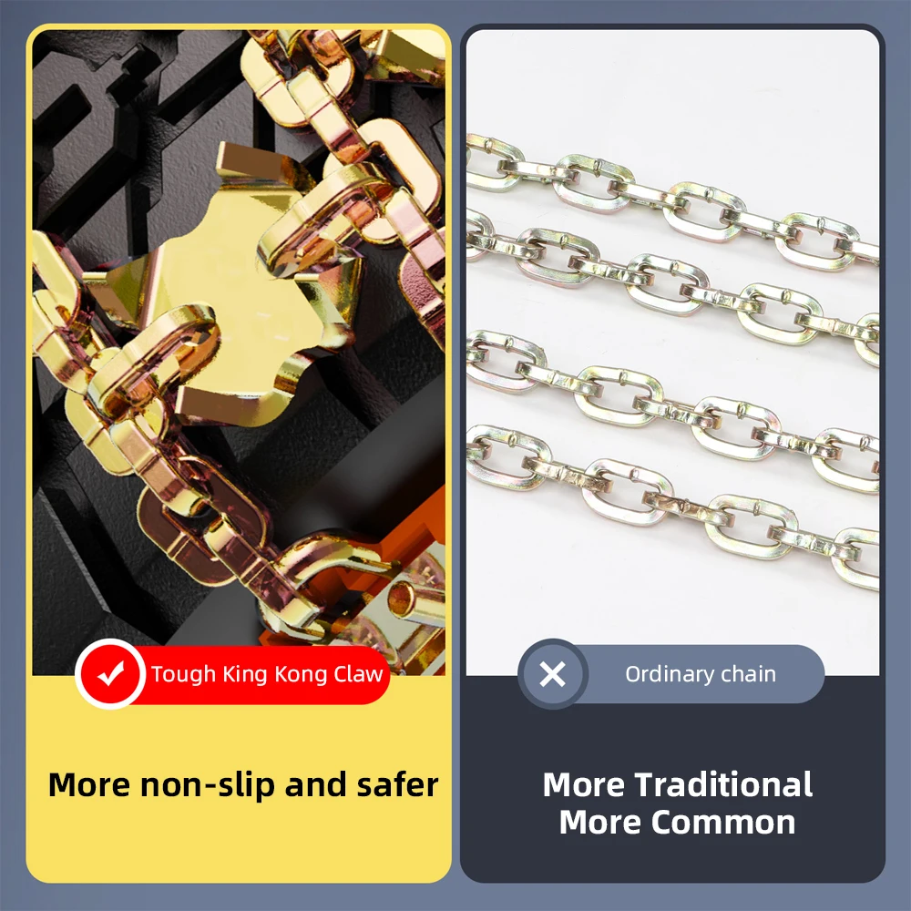 سيارة المضادة للانزلاق سلسلة مناسبة حجم الإطارات 175 مللي متر-255 مللي متر قابل للتعديل سلاسل الثلوج سيارة سلسلة الطوارئ العالمية لا تضر الإطارات #4