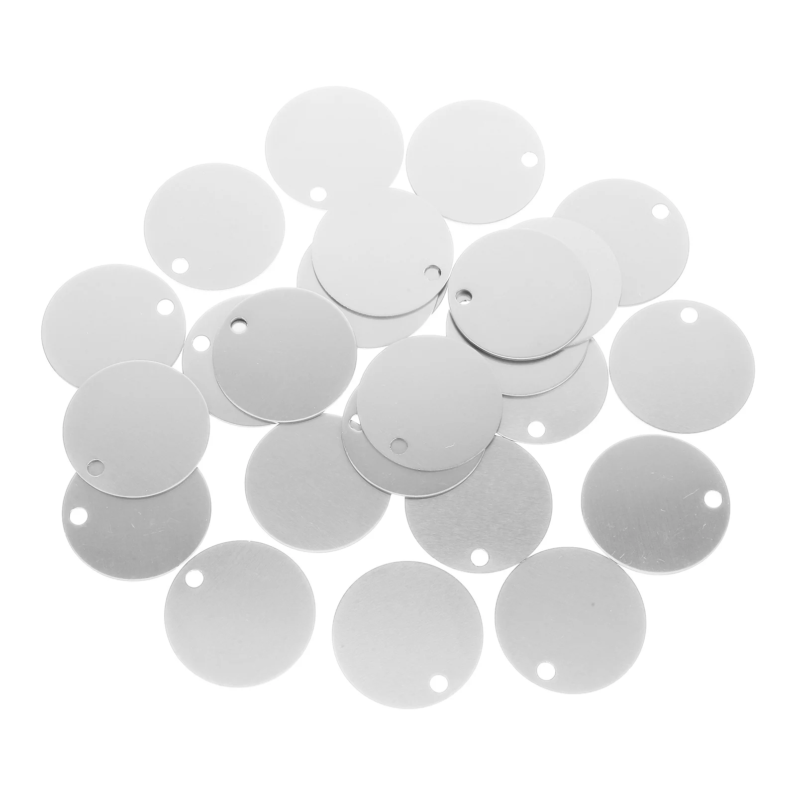 ジュエリー作り用のアルミ製ラウンドペンダントタグ、銅製ブレスレットブランク、ドッグタグ、25個