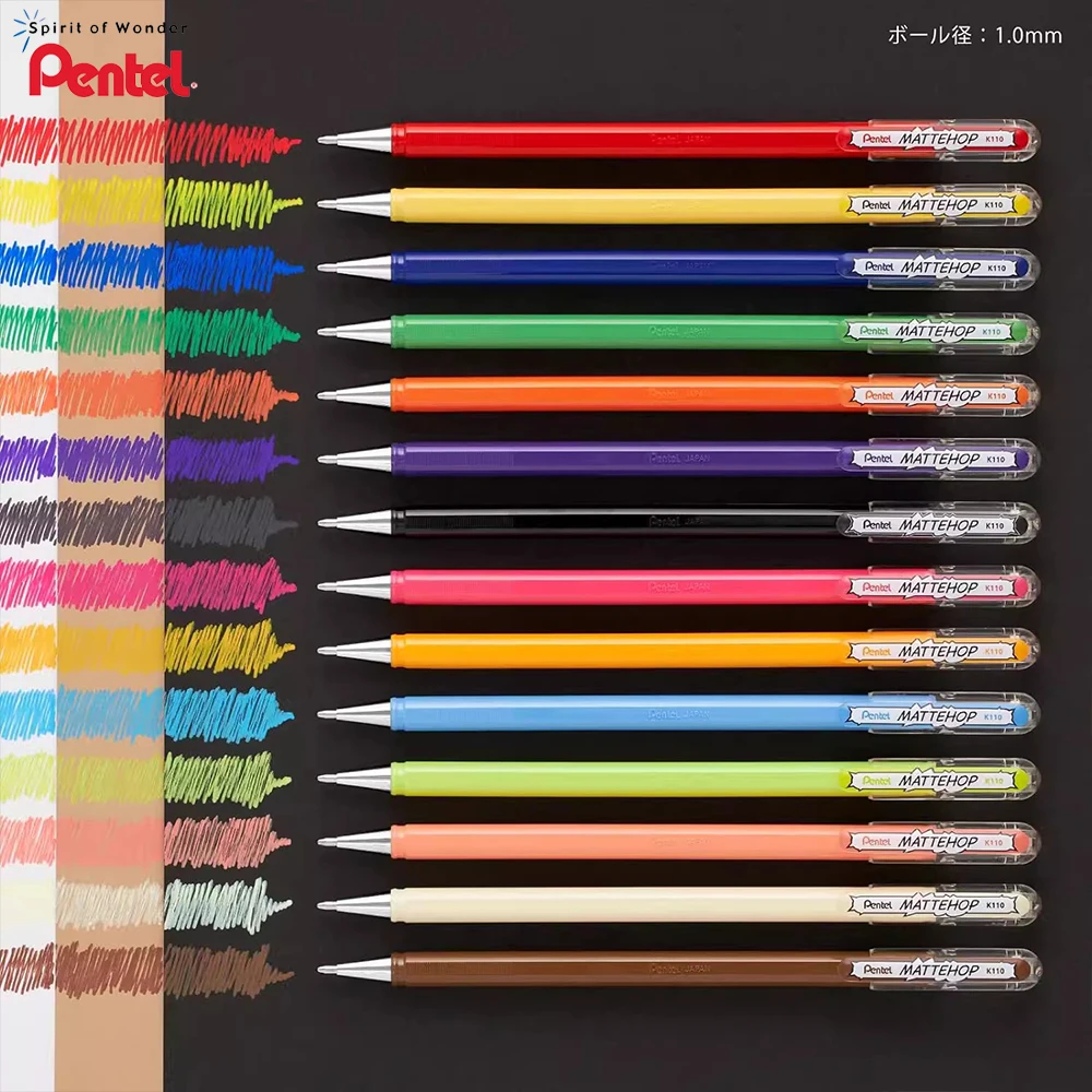 

Японская гелевая ручка Pentel 1,0 мм K110V, цвет допамина, глянцевая ручка для справочника, ручка для рисования на водной основе, сильные художественные канцелярские принадлежности
