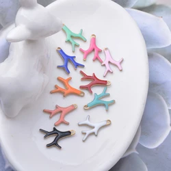 30pcs Copper Both-sided Enamelled branch Charms oil dripping twig Necklace Bracelet Pendant DIY Jewelry Accessories