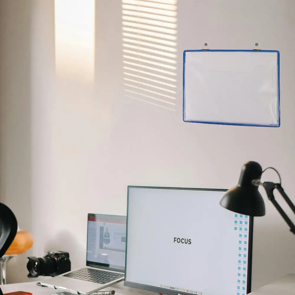 Portable Wall Hanging A4 Receipt Organizer Plastic Waterproof Document Storage Bag With Hook Water Resist File Folder Home