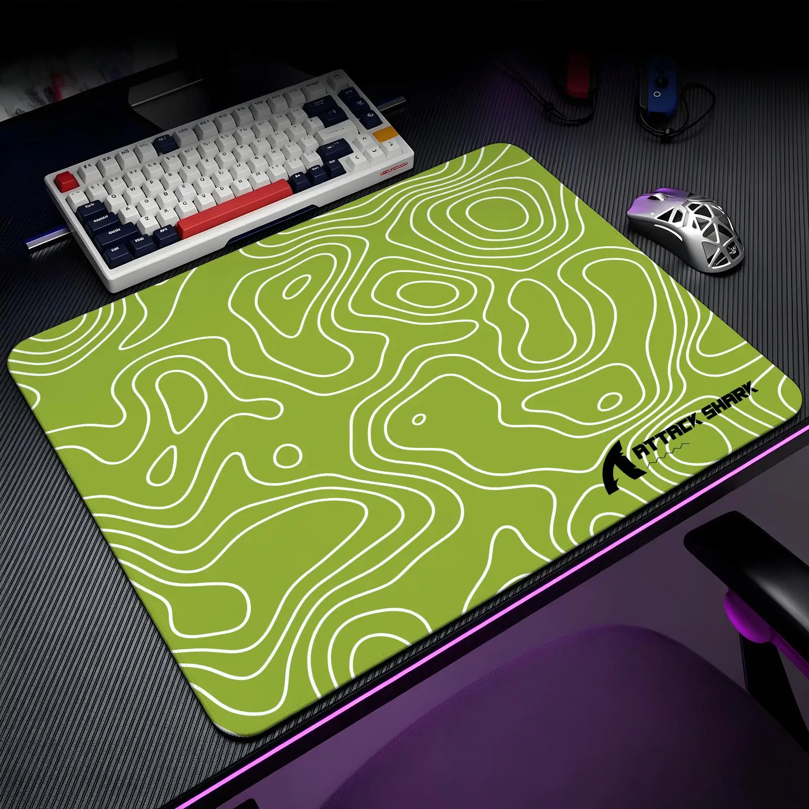 Mouse Pads Compact S/M‑L E‑Sports Pad, Tough Stitched Border for Lightweight Portable Laptop and Office Gaming ATTACK SHARK CM02