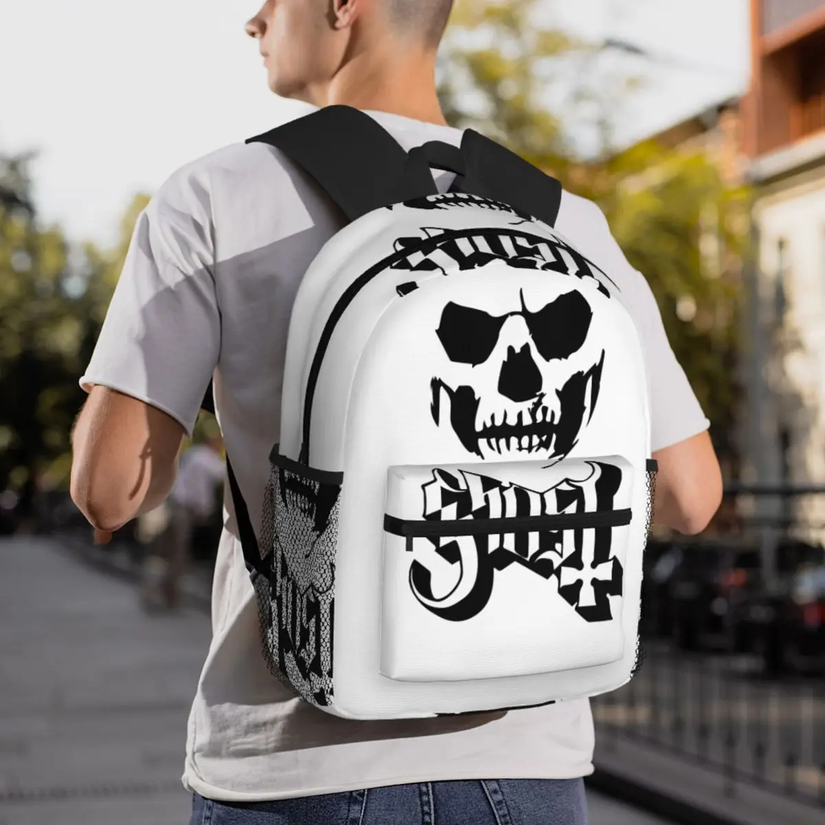 

Rock Band Ghost BC Student Backpack School Bag Hiking Travel Daypack for Men Women Fashion Bookbag Shoulder Bags