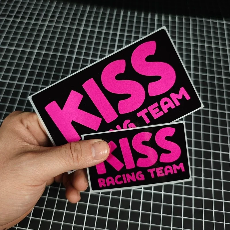 

Hot Pink Bold Racing Team Text Stickers, 2 Sizes Waterproof Decals for Car Motorbike Window Decor