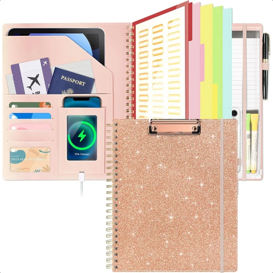 portablocco-con-custodia-con-cerniera-organizer-per-portafoglio-in-pelle-a-spirale-5-cartelle-con-tasche-39-adesivi-per-etichette-divisorie-refilla