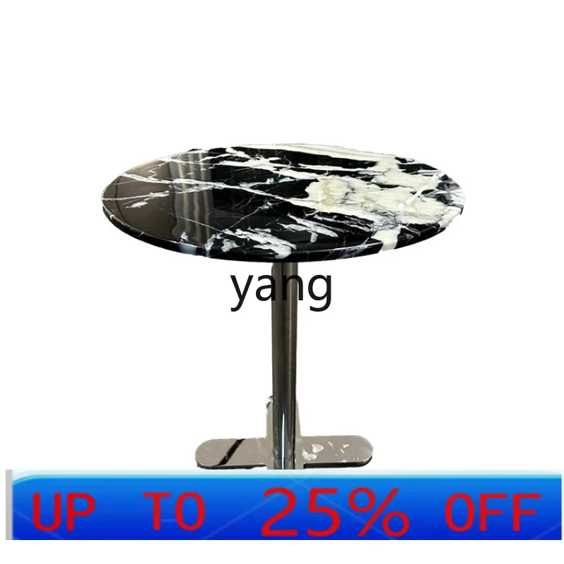 

LTT Italian light luxury marble edge few round living room sofa square corner few small round table