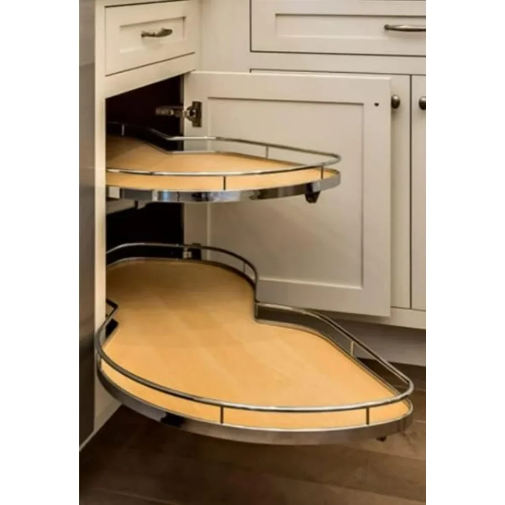 Kitchen Cabinets Set 2-Shelf Lazy Susan with Soft-Close for Blind Base Corner Cabinets ,574 sq. Model 40, Tray Size: 12