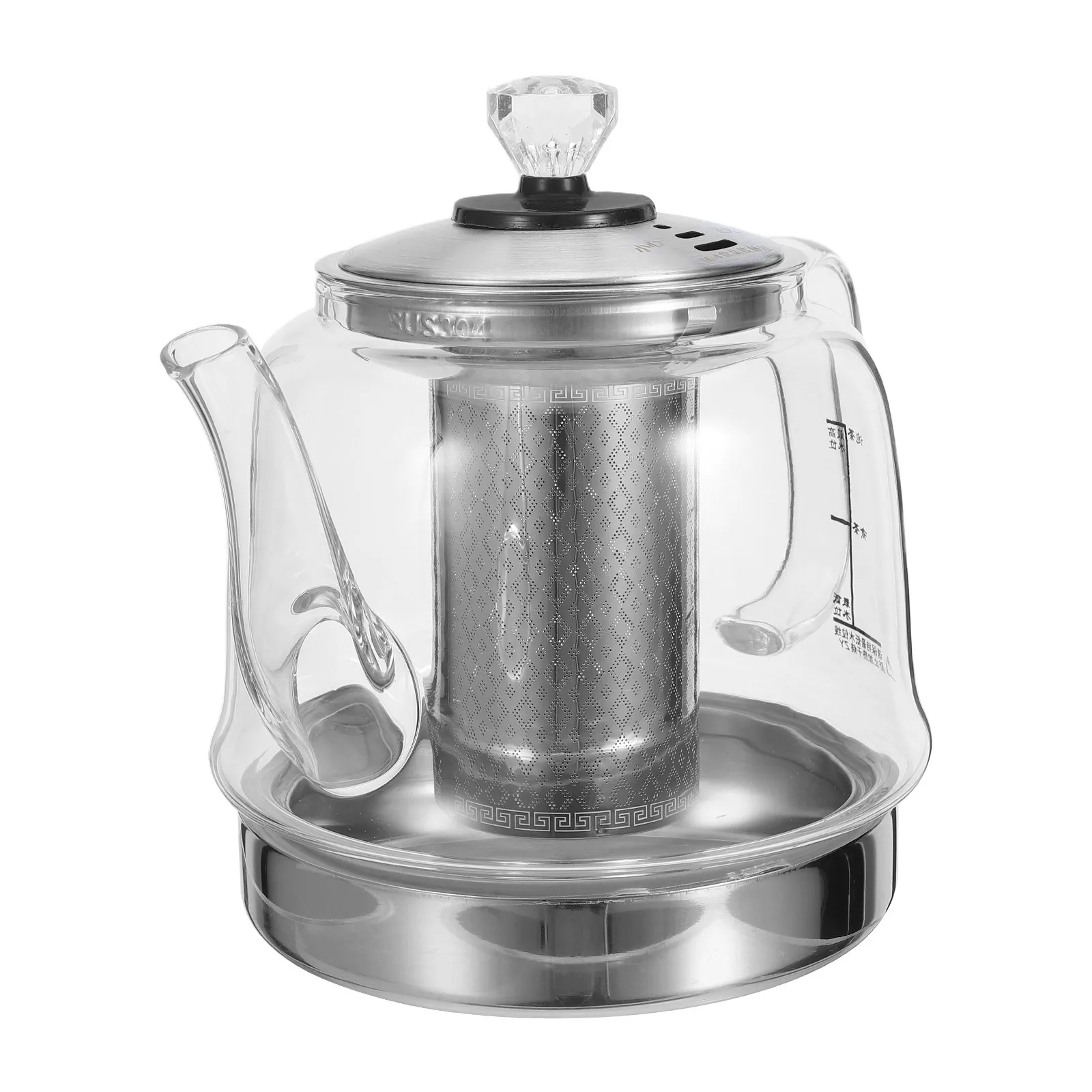 

Glass Teapot Induction Compatible Borosilicate Heat Resistant Kettle Removable Stainless Steel Infuser Loose Leaf Tea Maker