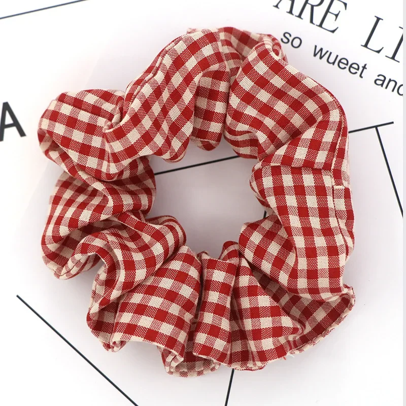 Fashion Plaid Headbands for Girls Women Colorful Hair Scrunchies Cute Hair Bands Girls Hair Accessories Ponytail Holder