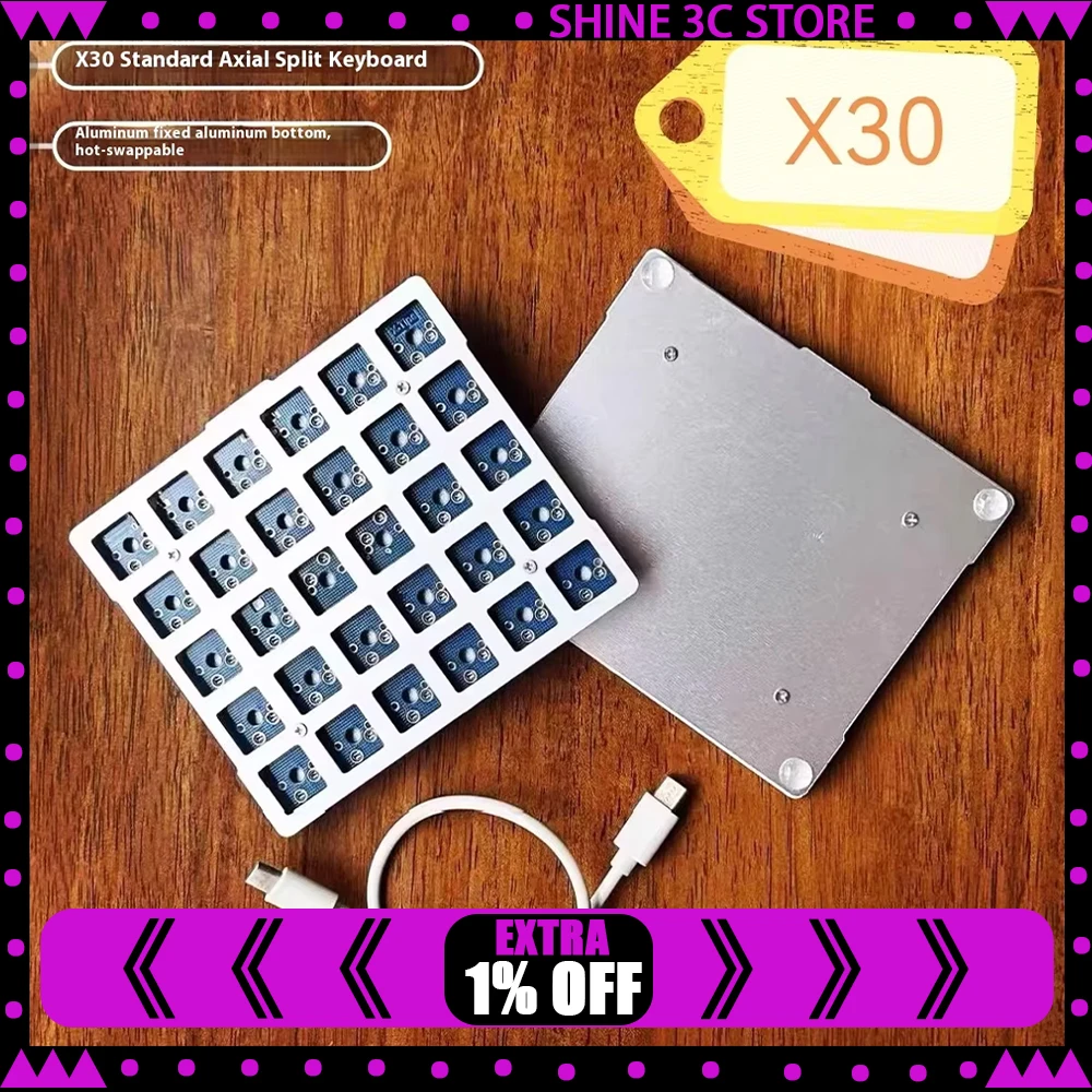 

X30 разделенная клавиатура, проводная горячая замена, поддержка QMK VIAL Stm32f40, комплект разделенной клавиатуры, аксессуар для ПК, геймера
