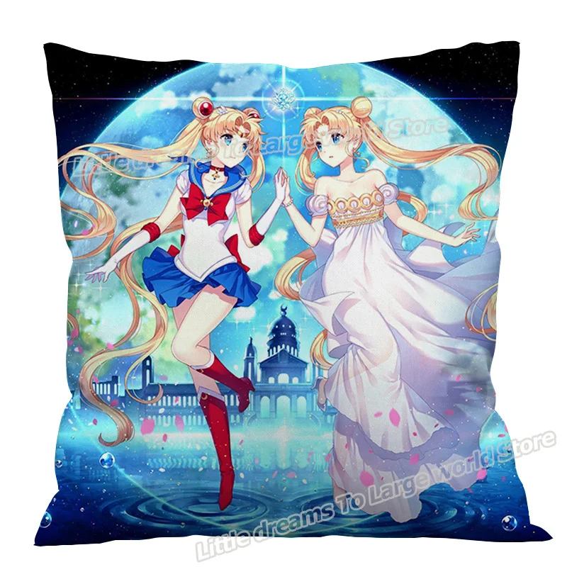 Sailor Moon Cute Cartoon Pillowcase New Decorative Pillowslip Sofa Cushion Covering 45x45 Decoration Nice Style Ornament Gifts