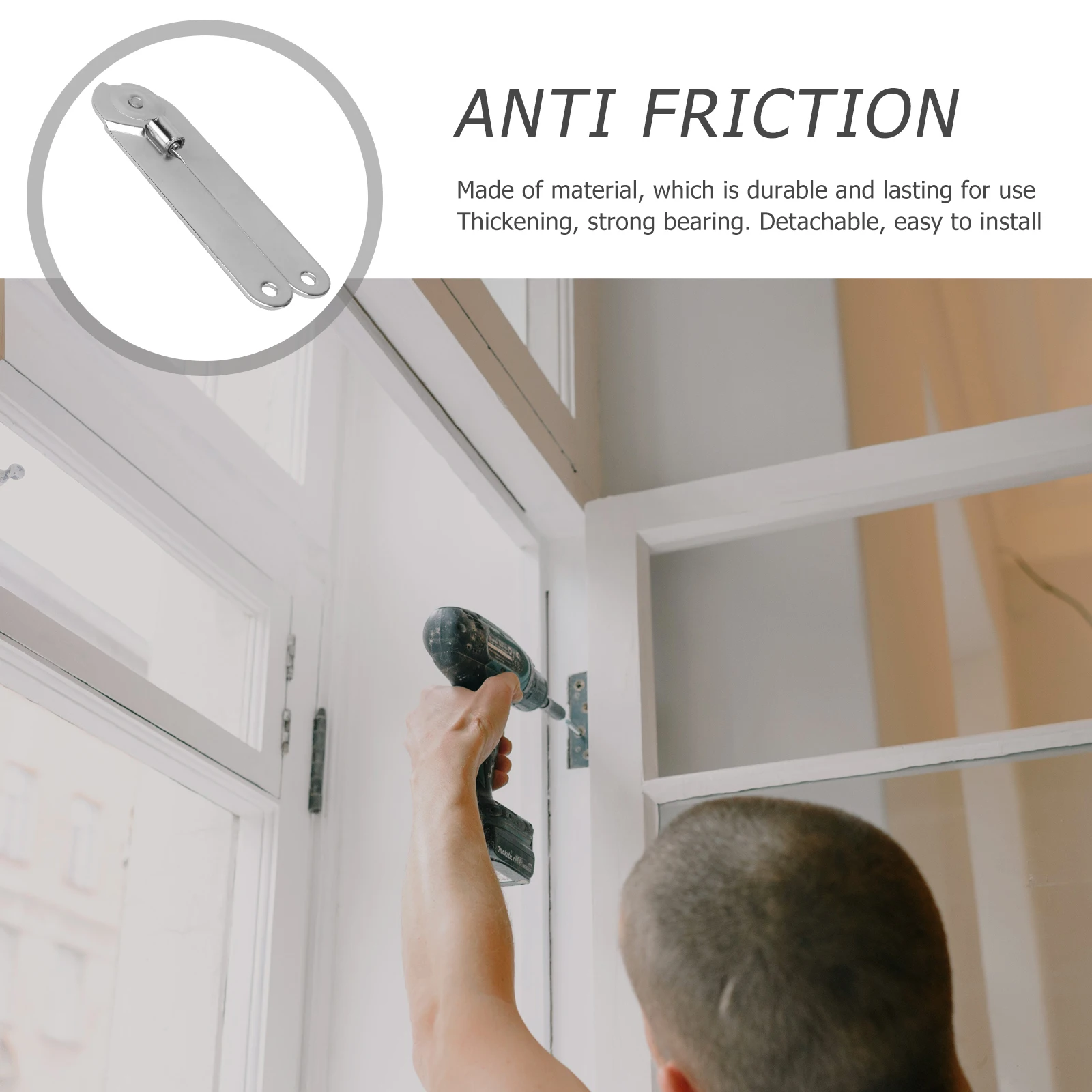 

4pcs Cabinet Door Support Hinge Curved Pull Rod Two Fold Spring Hinges Durable Material Strong Bearing Silent Smooth Furniture