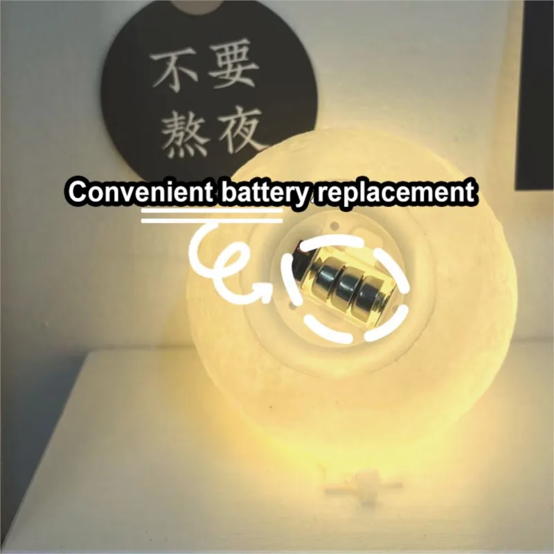 3D Print Rechargeable Moon Lamp LED Night Light Creative Touch Switch Moon Light For Bedroom Decoration Birthday Gift