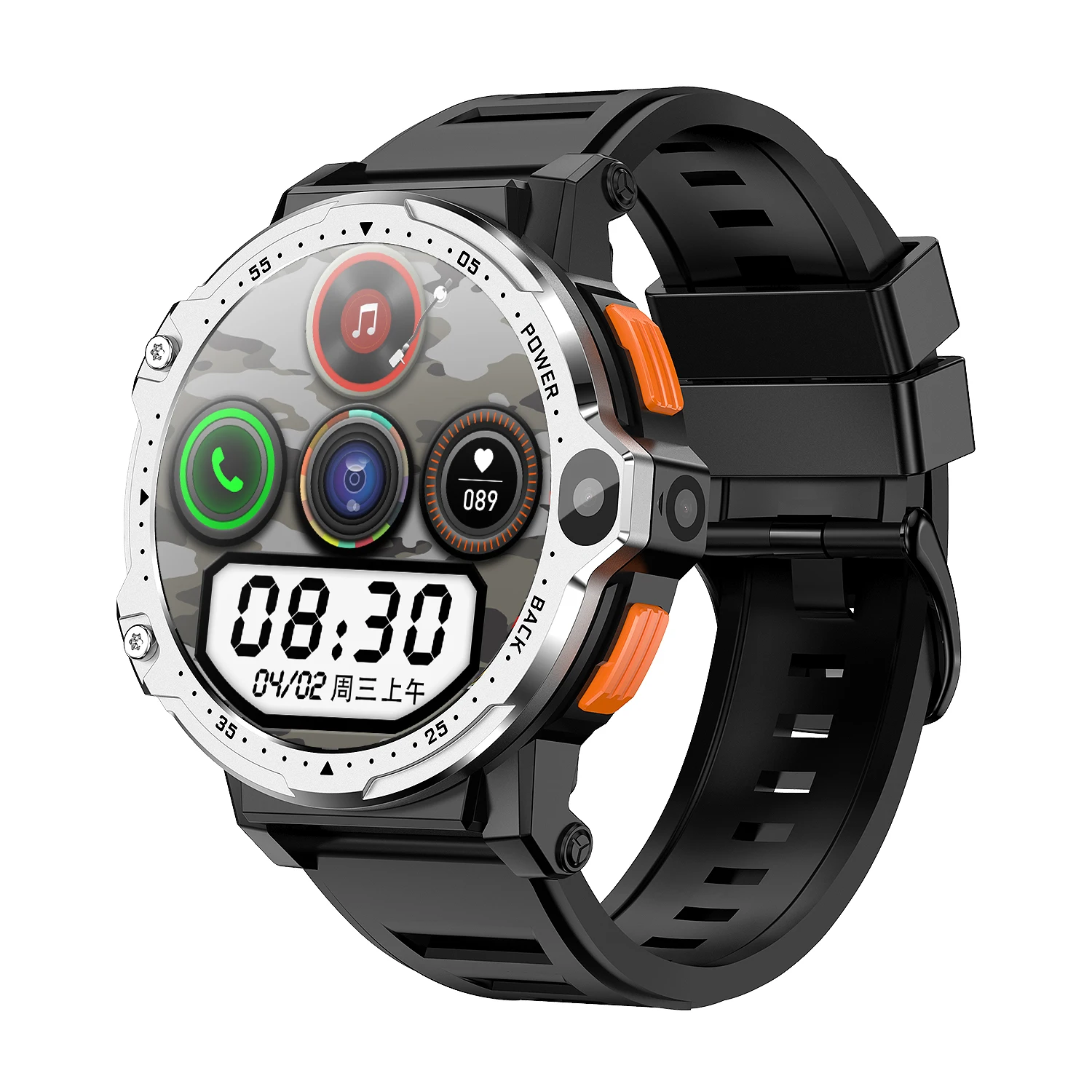 1.54 Inch Round TFT Touch Screen WIFI 4G 5G SIM Card Dual Lens HD Video Call GPS Sports Smartwatch