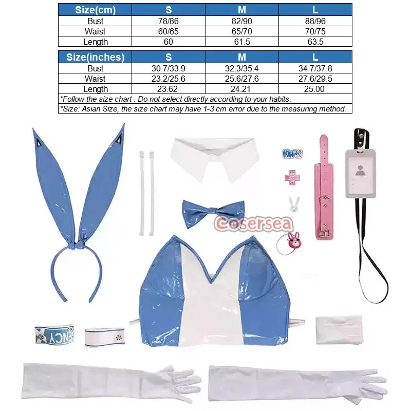 أزياء Cosersea Folkwang Mary التأثيرية أزياء Nikke آلهة النصر Folkwang ماري أرنب بدلة أرنب نسائية موحدة كوس الزي مجموعة كاملة