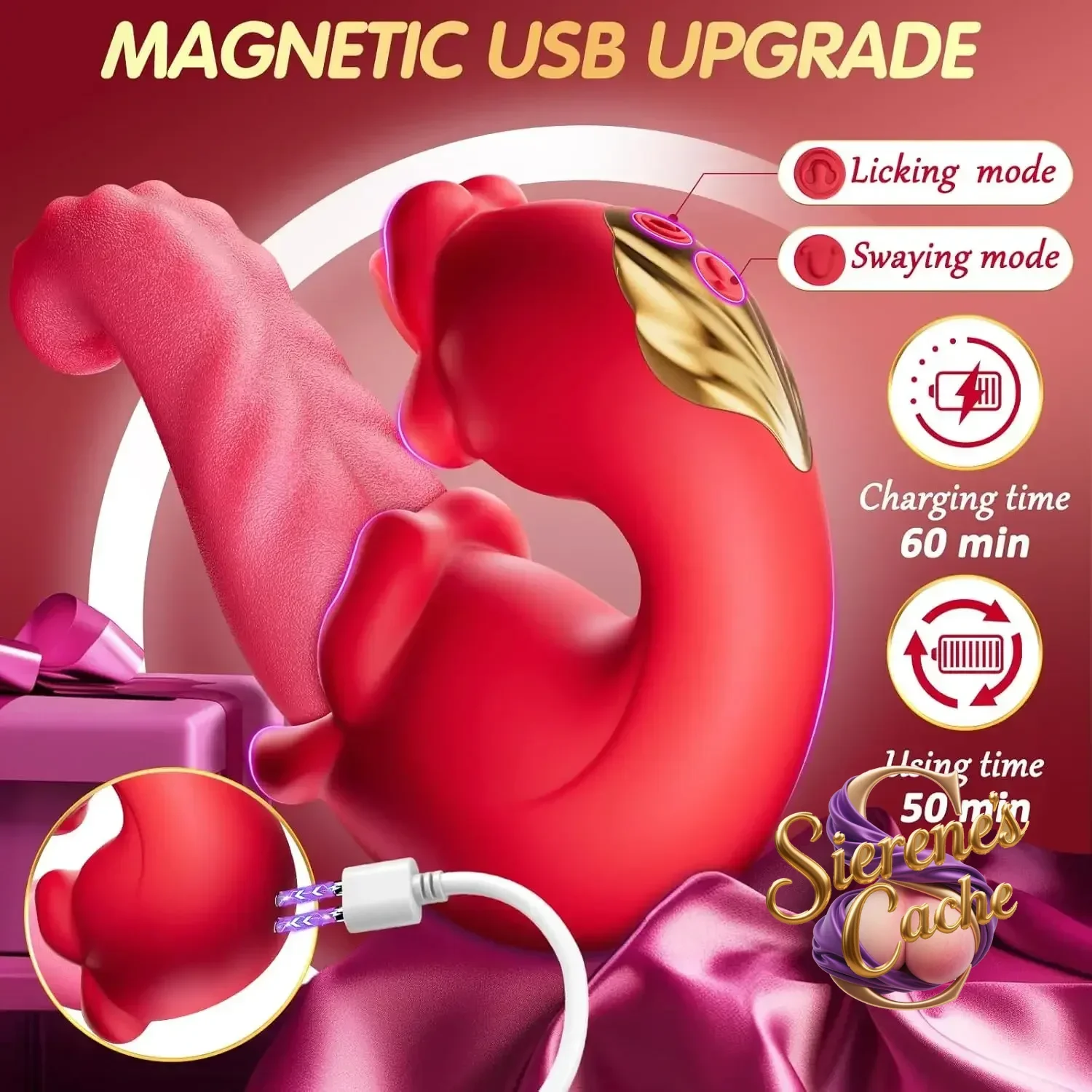 SCWomen Tongue Swing Thrusting Dildo Vibrator Clitoris Nipple G-spot Pussy Stimulator Vagina Anal Masturbator Sex Toys For Coupl