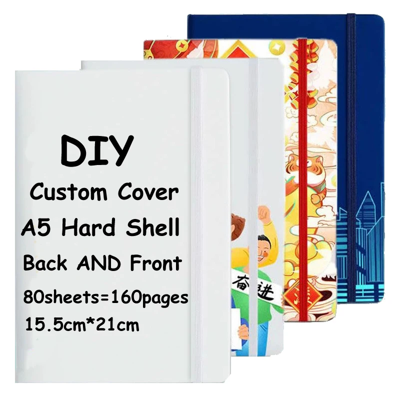 A5 Customized Notebook Can Print LOGO PU Leather Notebook DIY Picture Customize Note Book Personalized Cover Customizing Image