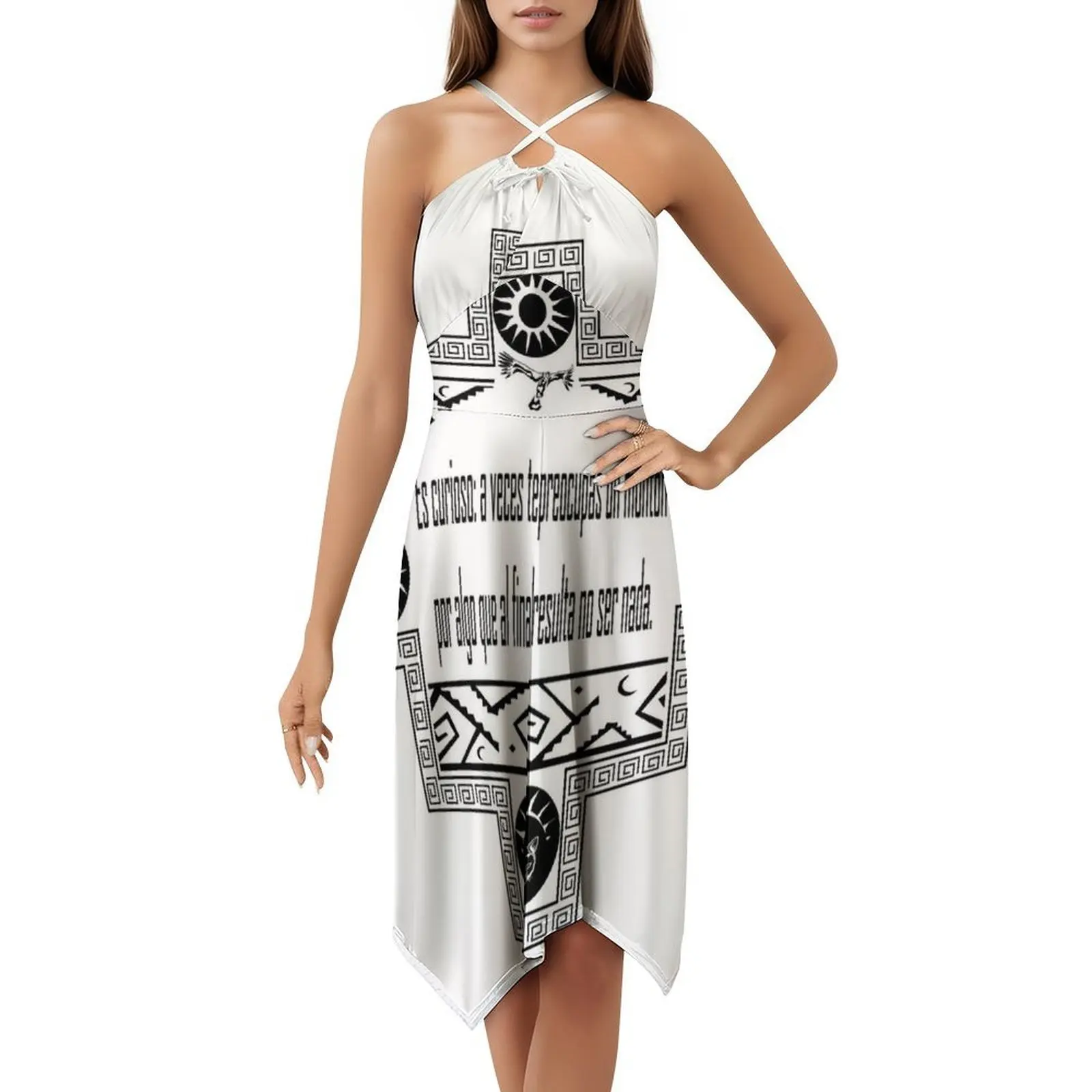 فستان Inca Culture Proverb للسيدات هيب هوب ملابس الشارع الشهير مطبوع عليه رسومات جرافيك ملابس الحفلات ملابس النادي Inca Culture Proverb Chakana Black Sun #5