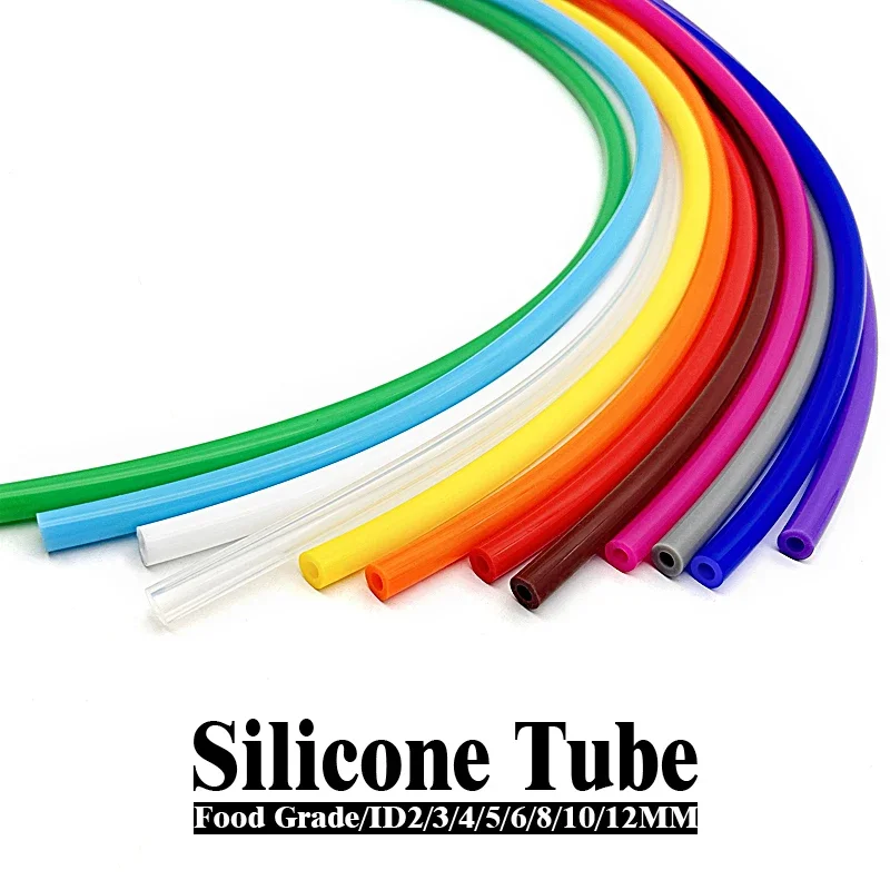 1 Meter ID 2 3 4 5 6 7 8 9 10 12 mm Silicone Tube Flexible Rubber Hose Food Grade Soft Drink Pipe Water Connector Colorful