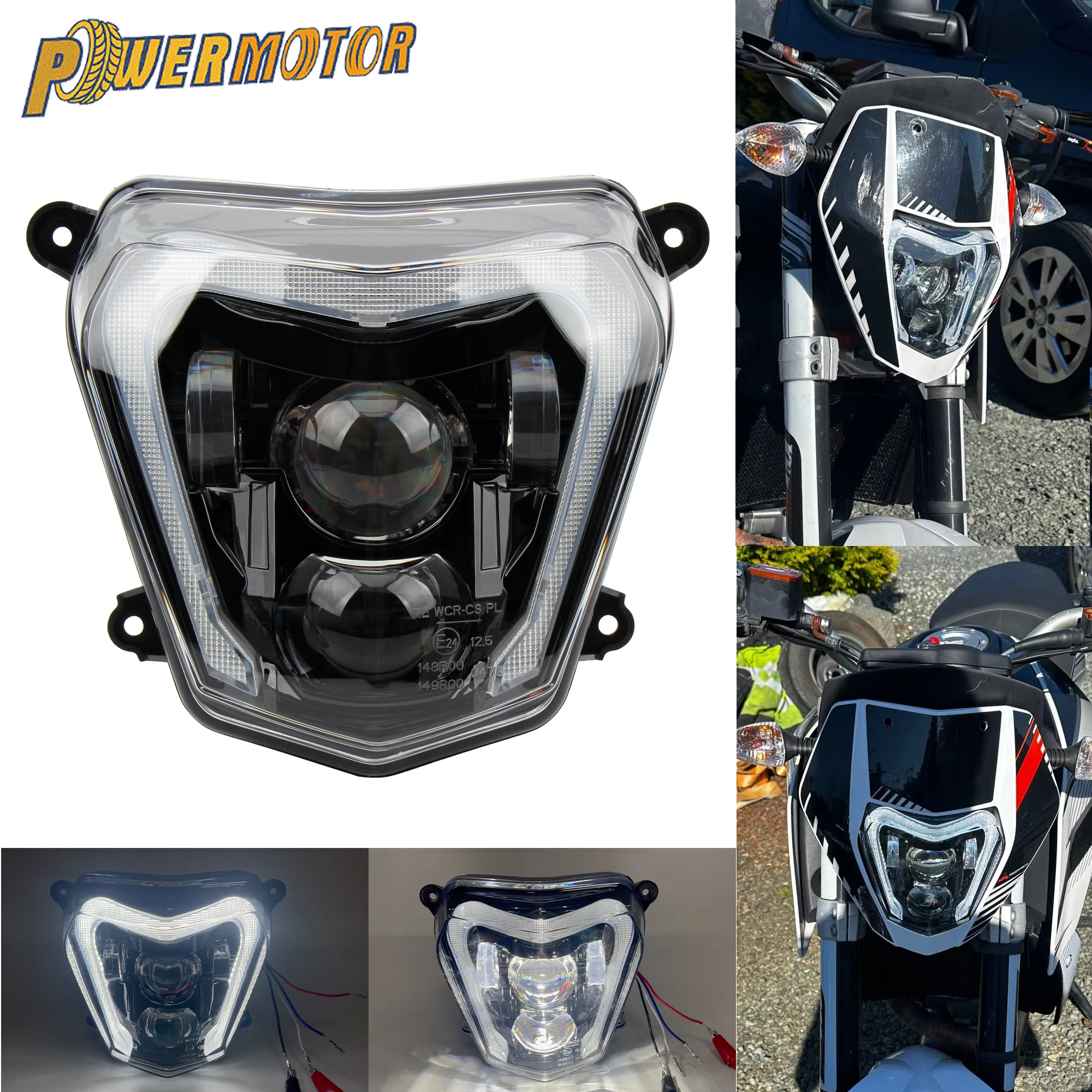 

For KTM Duke 690 R Motorcycle LED Headlight E24 H4 Head Light Hi/Lo Beam DRL 2012-2016 2017 2018 2019 Motorbike Accessories
