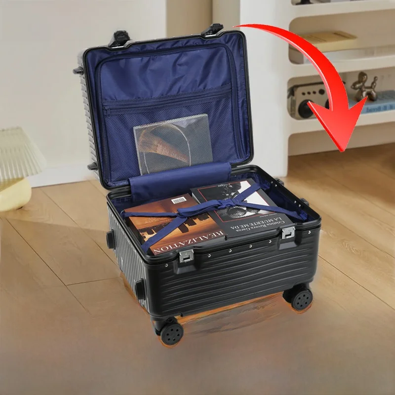 

ex 8-20 Inch CarryOn Suitcase Trolley Lage Vintage Sle ABS+PC Lage with Loable Wheels for Travel