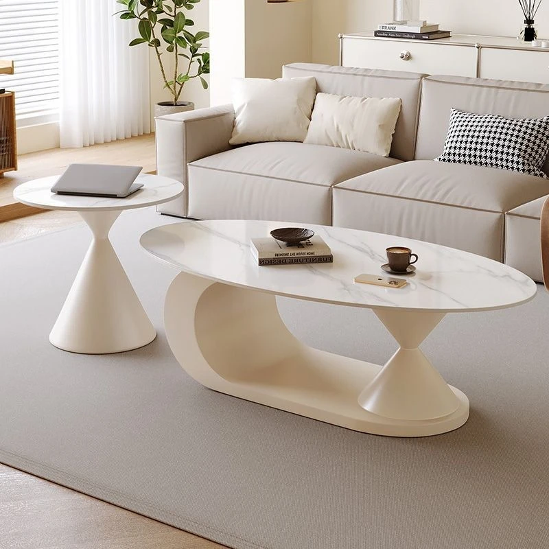 Living room small apartment side table combination Italian minimalist rock slab coffee table