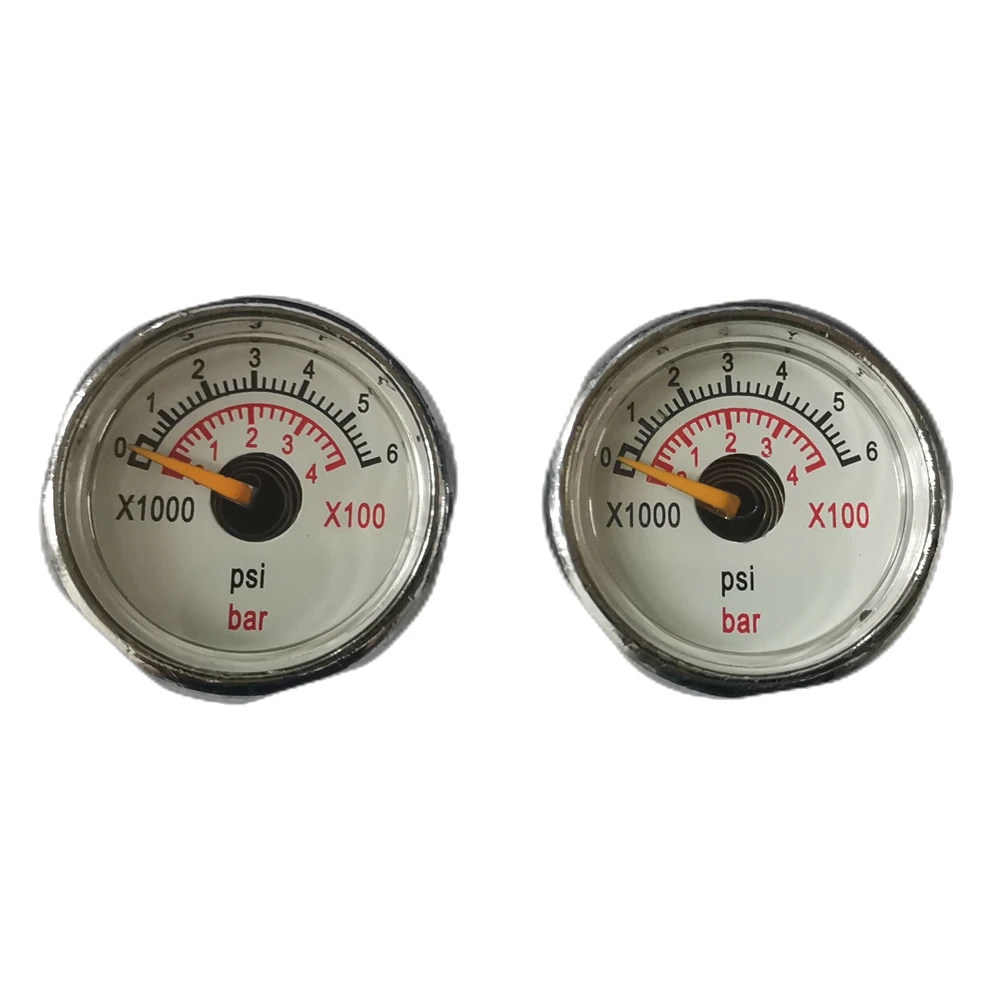 7/16''-20UNF Thread 25mm Mini Spiral Tube Manometer 400bar Pressure Gauge For HPA Tank Charging valve