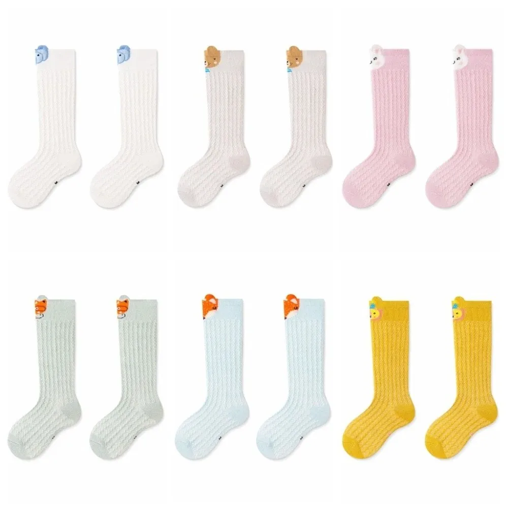 

6Pairs Elastic Cartoon Animal Calf Socks Baby Cute Toddle Above Knee Stockings Mesh Leg Warmer Long Tube Socks Girls