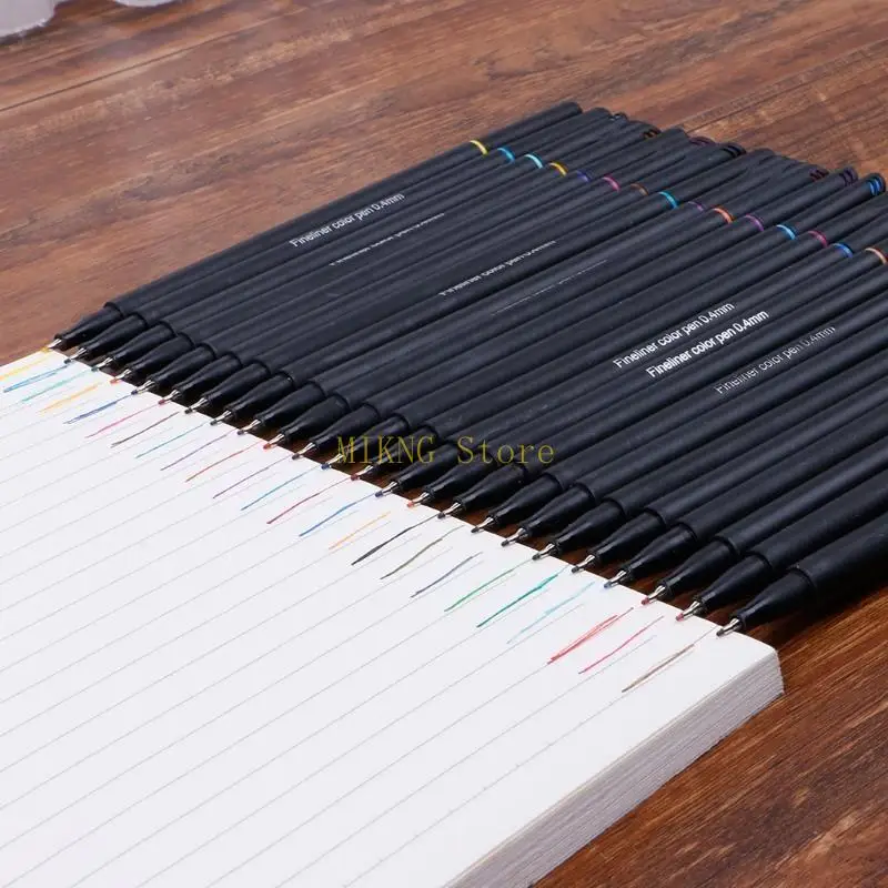 مجموعة أقلام Fineliner 12/24 لونًا 0.4 مللي متر خط طرف رفيع للكتابة قلم تحديد الرسم أفضل بيع