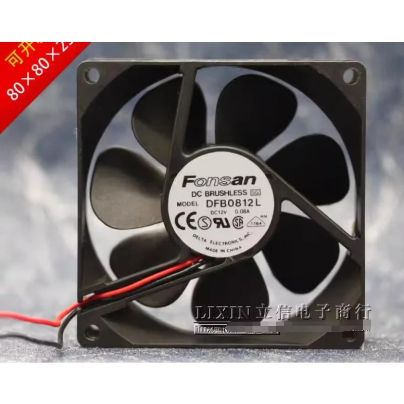 

Delta DFB0812L DC 12V 0.08A 80x80x25mm 2-Wire Server Cooling Fan