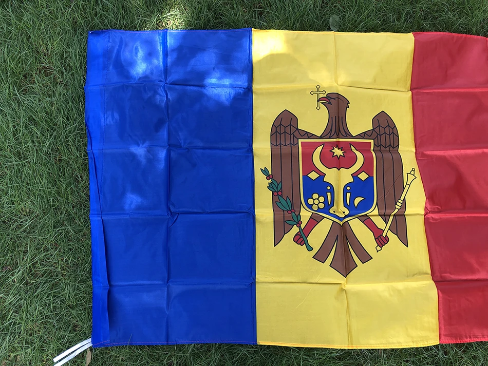 BANDERA DE SKY, envío gratis, bandera de Moldavia, 90x150cm, bandera nacional de Mouldovan de poliéster colgante para reuniones/parada/fiesta/decoración